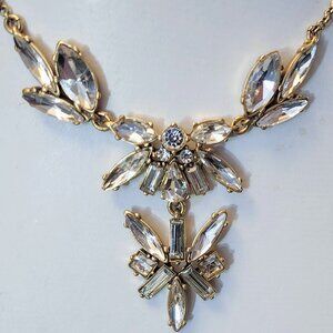 J. Crew Cluster Rhinestone Floral necklace